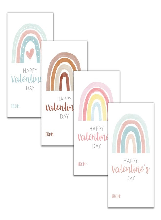 YQV Valentines Day Gift Tags Stickers, 40 Boho Rainbow Valentine's Day Stickers for Kids, Self Adhesive Happy Valentine's Day Labels for Valentine Gift Decoration-A02 - Image 1